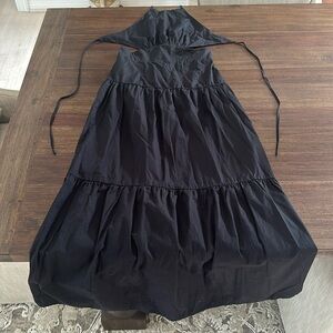 Forever 21 Black Maxi Halter Dress with cut out and tie around back, Size Small